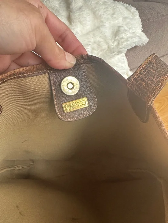 Gucci Monogram Canvas Tote with Web Stripe and Double G - Picture 9 of 11